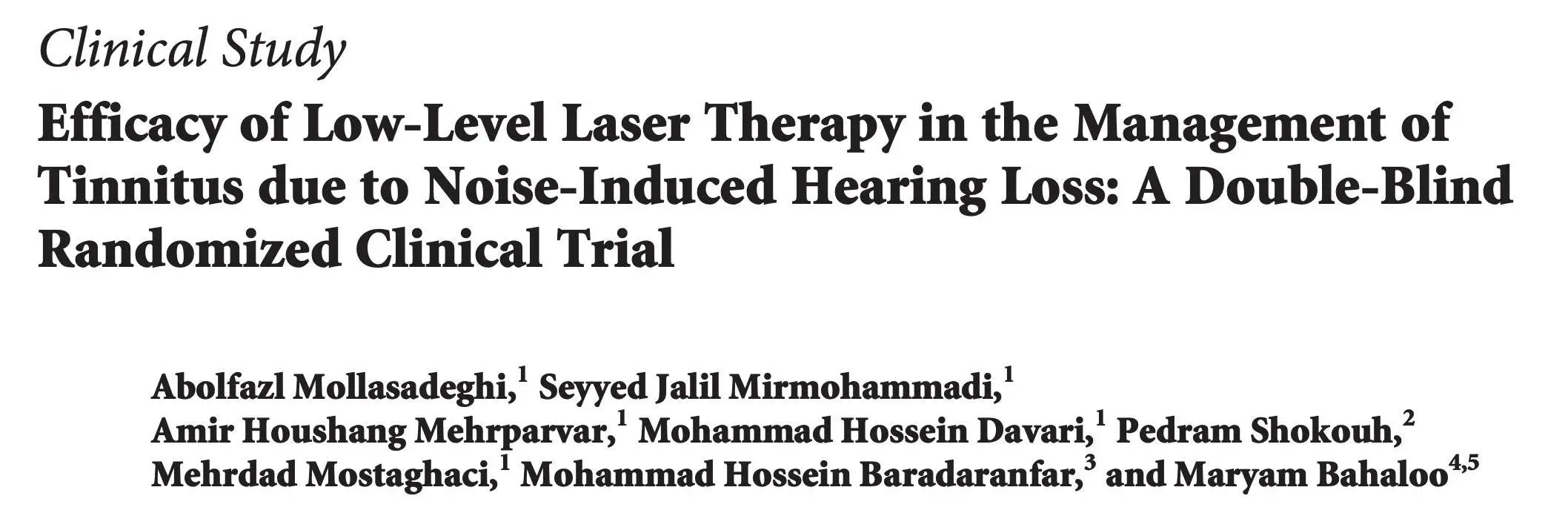 Red light therapy tinnitus study
